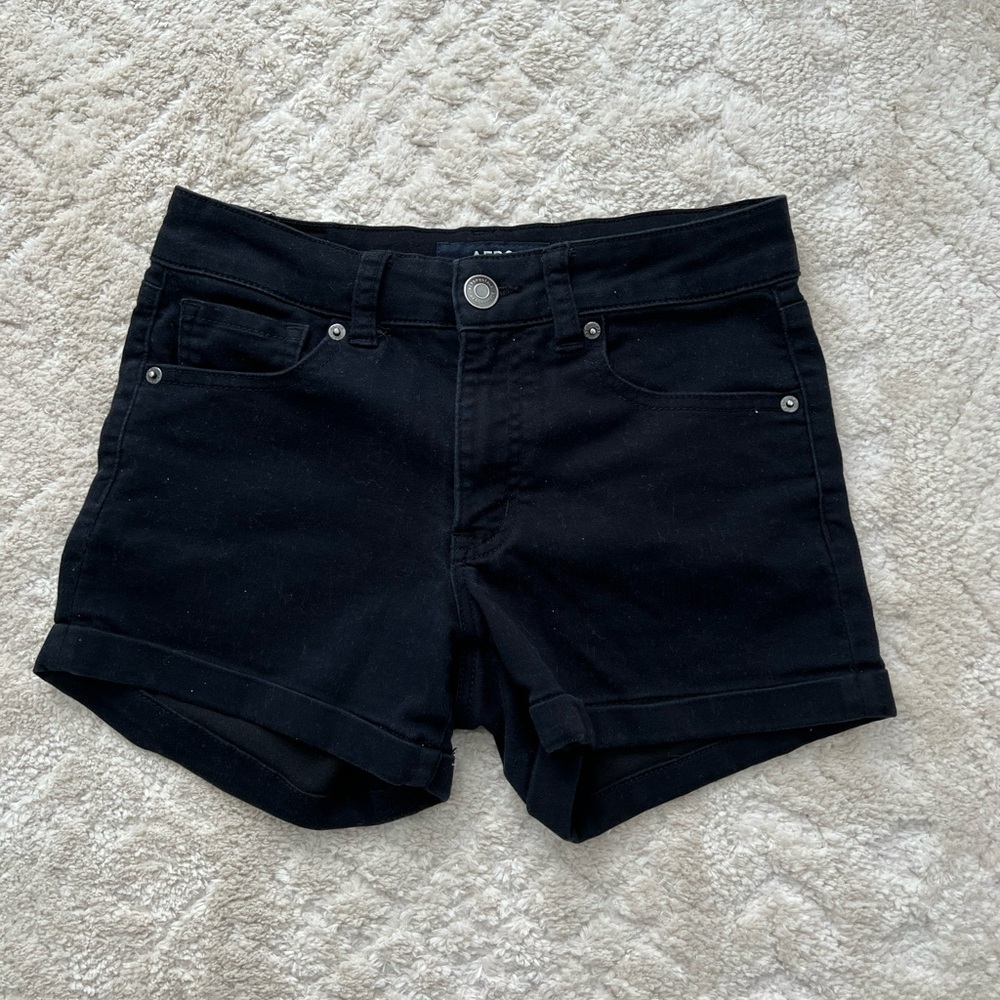 Aeropostale Black Cuffed Women's Denim Shorts